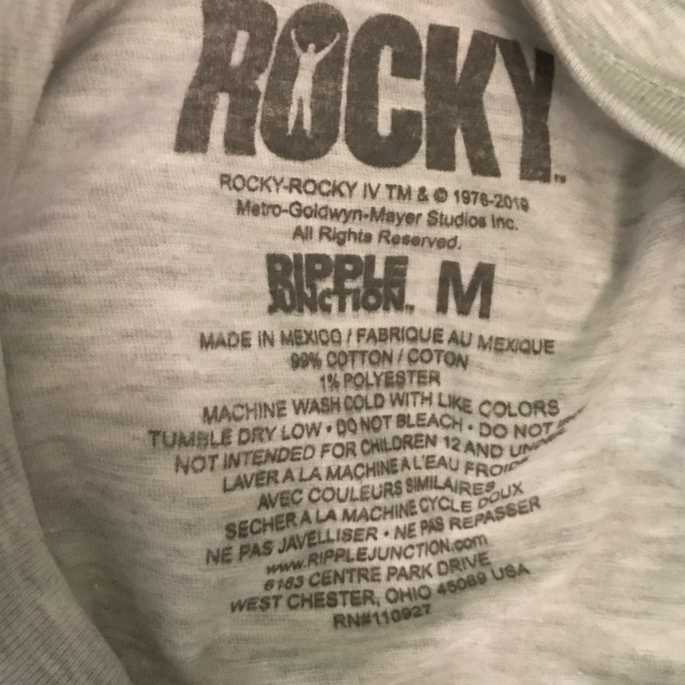 Men's Rocky Heather Grey Graphic Tee Size M - Picture 2 of 2